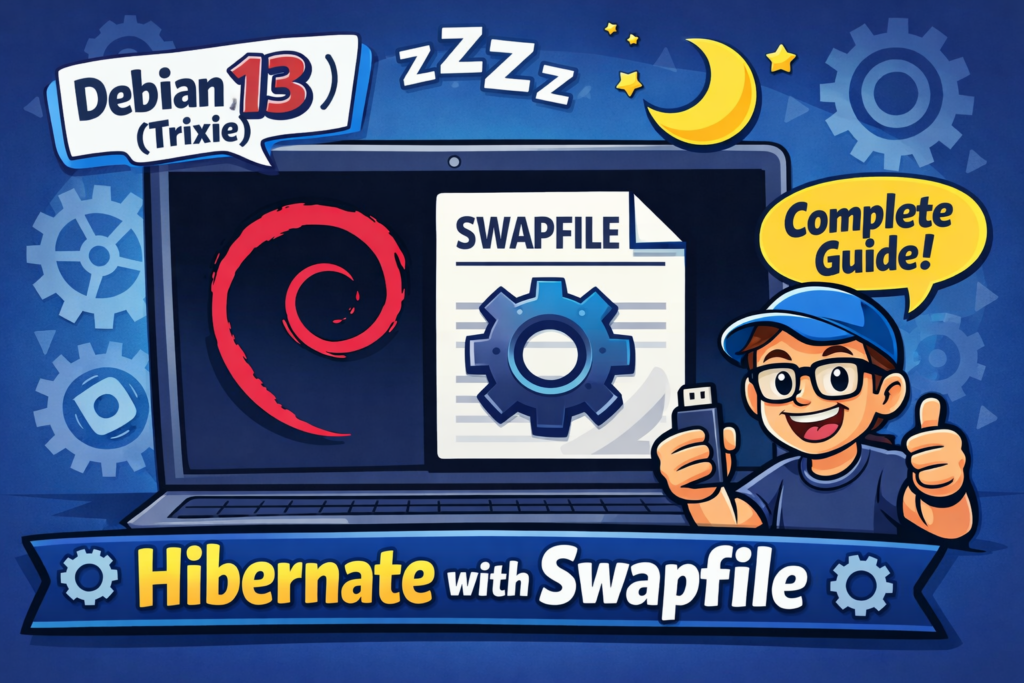 Hibernazione con swapfile su Debian 13 (Trixie): guida completa