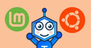 Confronto Ubuntu vs Linux Mint con Teko, logo di ubuntu e di mint